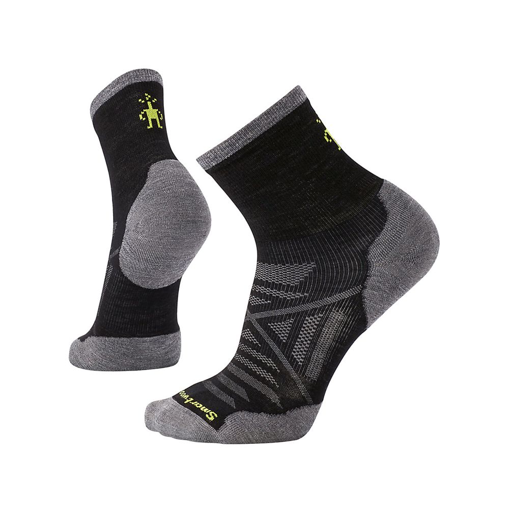 The North Face Socks Mens Australia - The North Face Smartwool Phd® Run Cold Weather Mid Crew Black